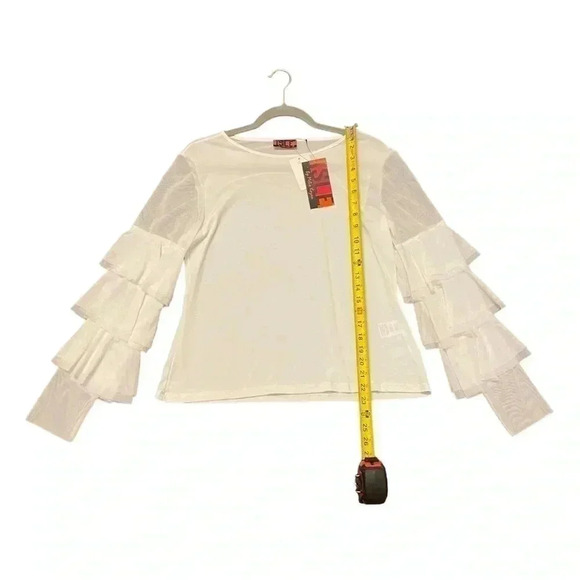 Isle By Melis Kozan Isle Retro Cha Cha Top In White Mesh Sz Med NWT - Picture 4 of 8